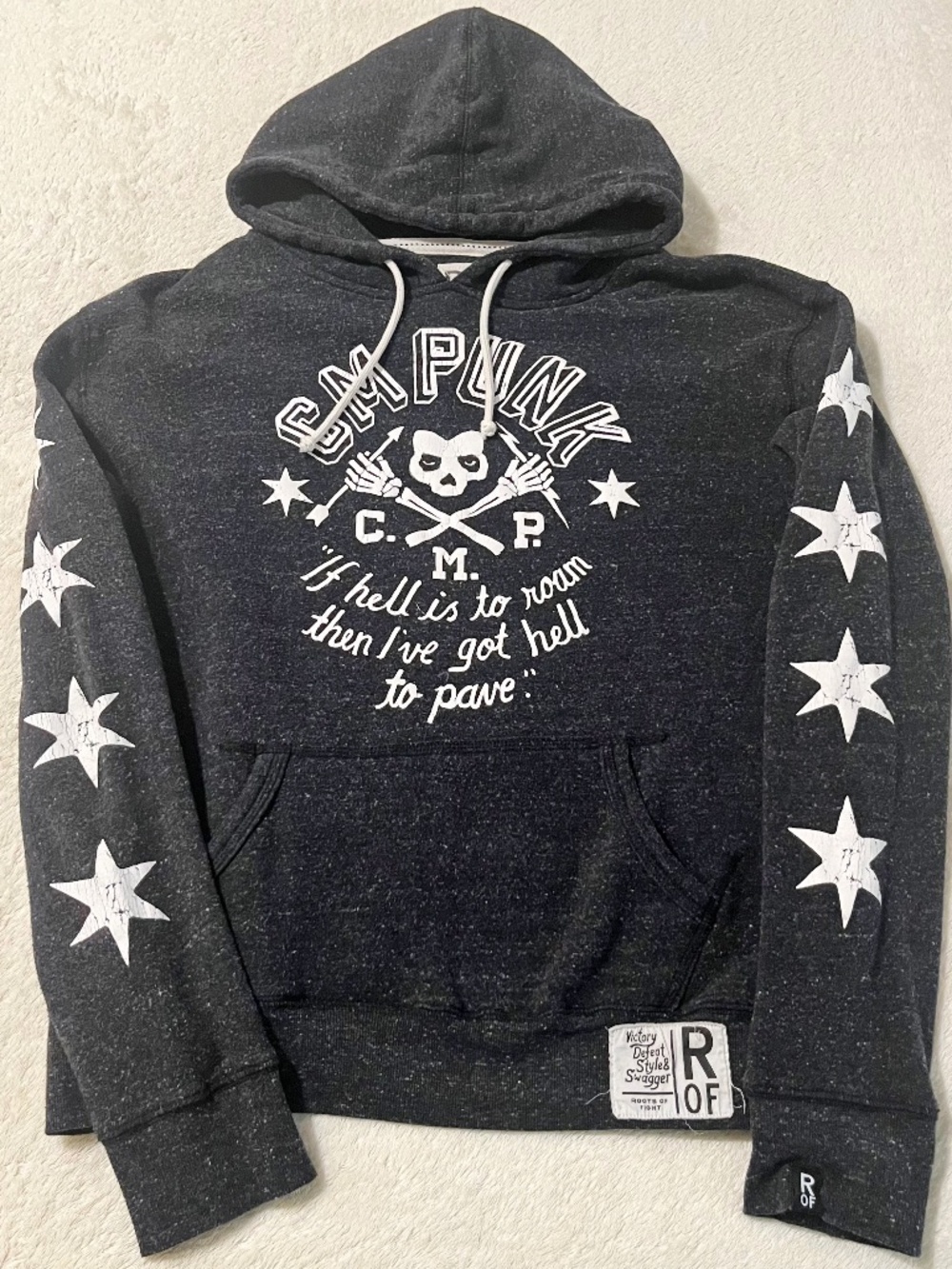 CM Punk Roots of Fight Black PO Hoody Size M Hoodie Pullover Sweater RoF